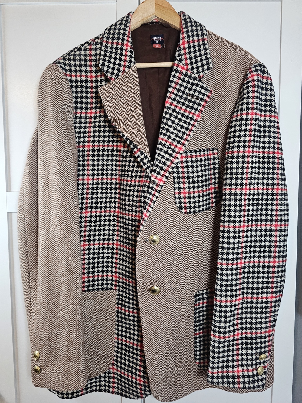Rowing Blazers x Target Mixed Pattern Patchwork Oversized Boyfriend Blazer XL